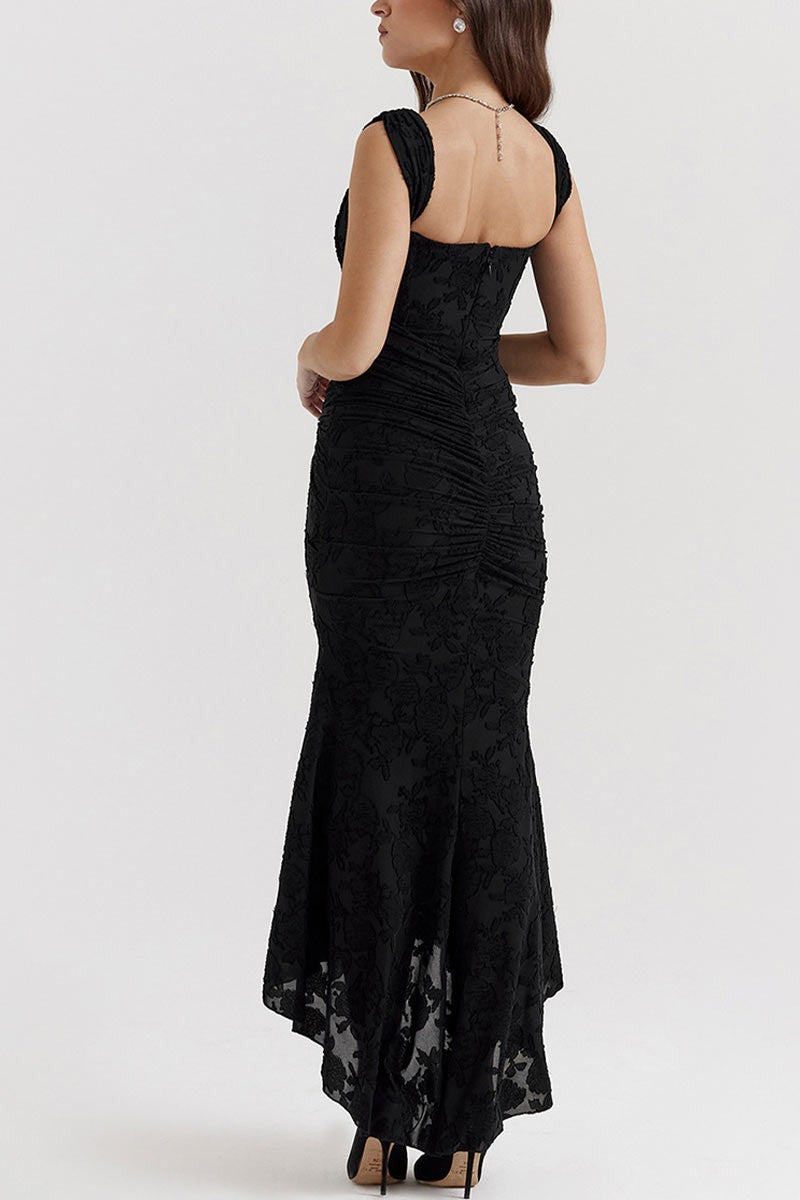 Elegant Corset-Style Lace Mermaid Gown - Cream