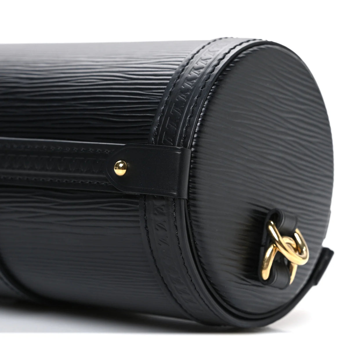 Louis Vuitton Noir Black Leather Papillon Trunk Chain Bag with Gold Hardware