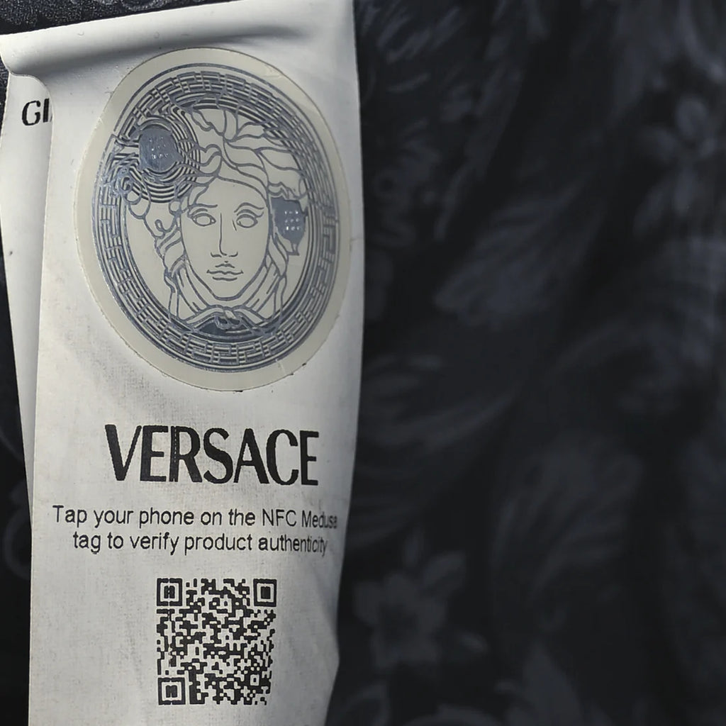 Versace Calfskin Virtus Tote Black