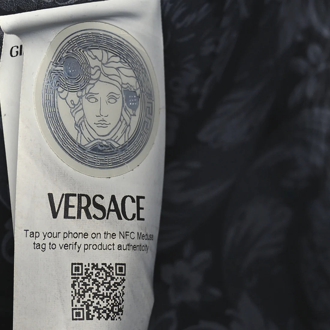 Versace Calfskin Virtus Tote Black