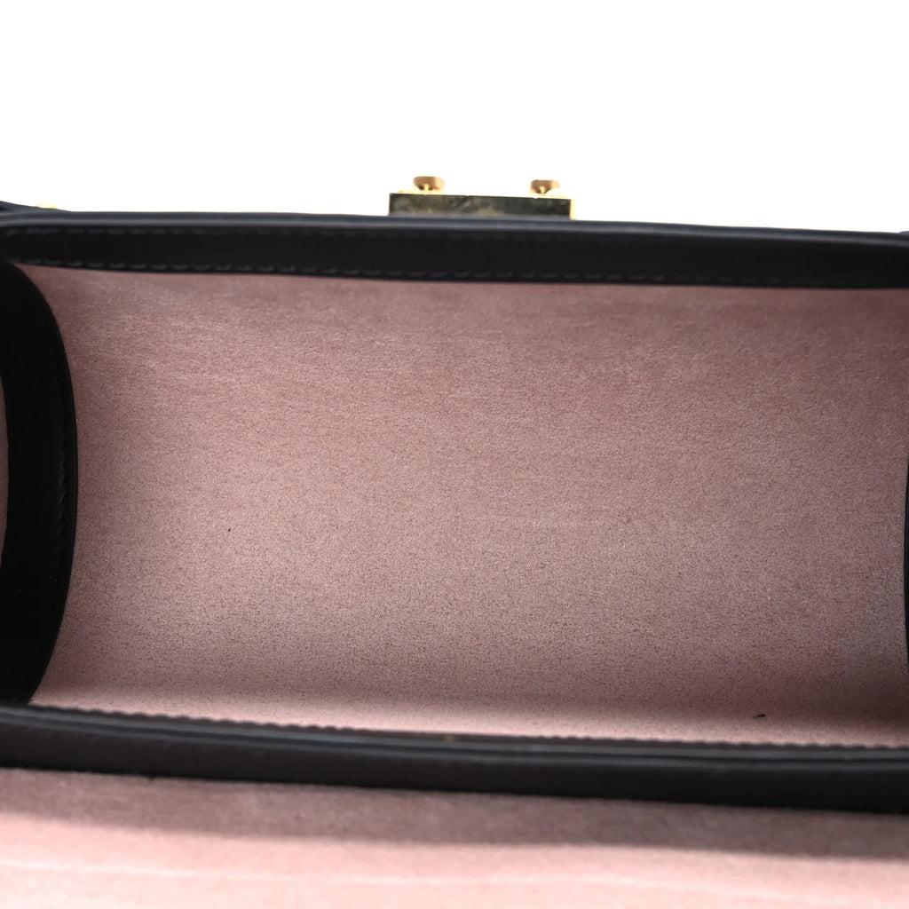 Louis Vuitton Noir Black Leather Papillon Trunk Chain Bag with Gold Hardware