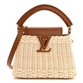 LOUIS VUITTON Rattan Calfskin Capucines Mini Brown