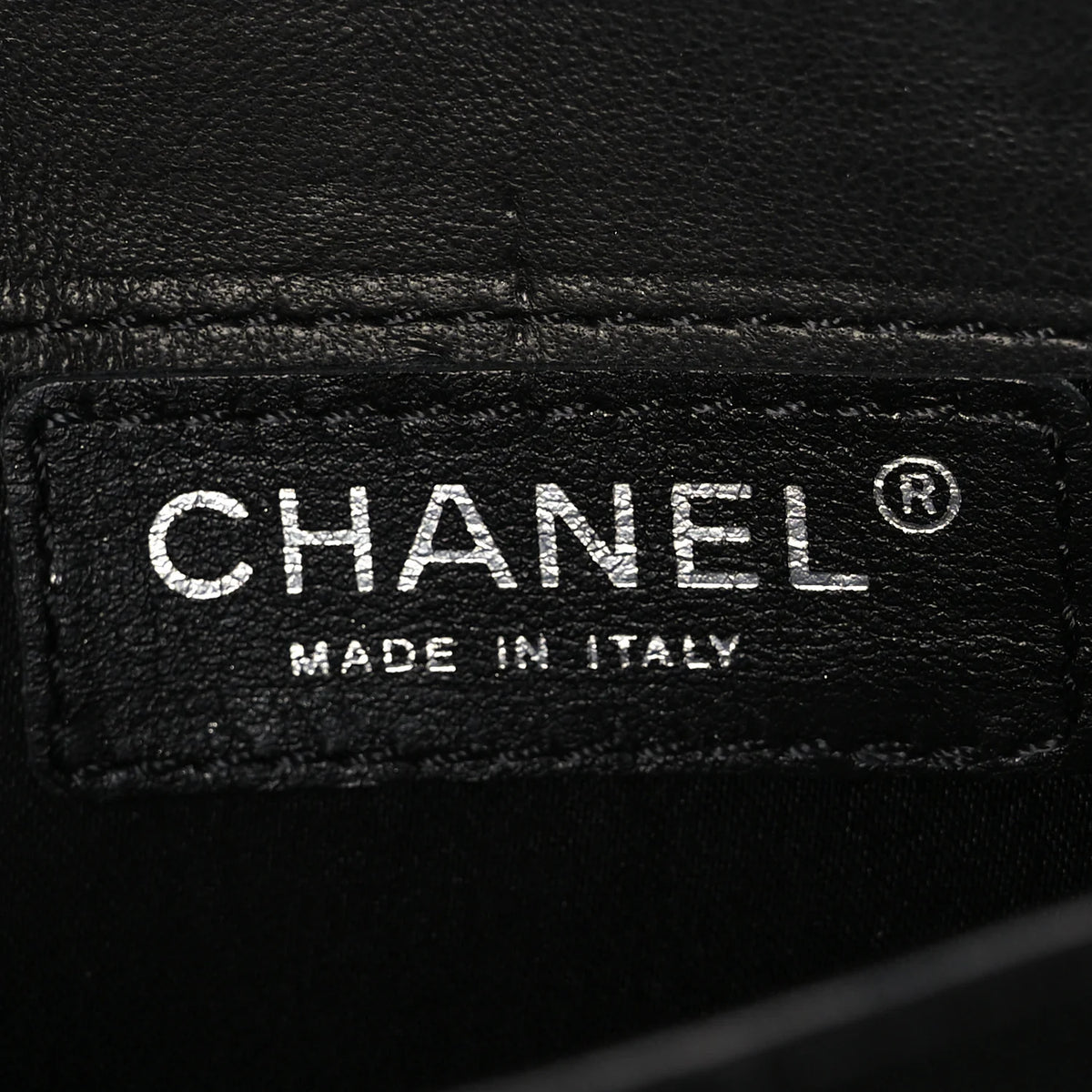 Chanel Patent Calfskin Quilted Flap Clutch With Chain Black