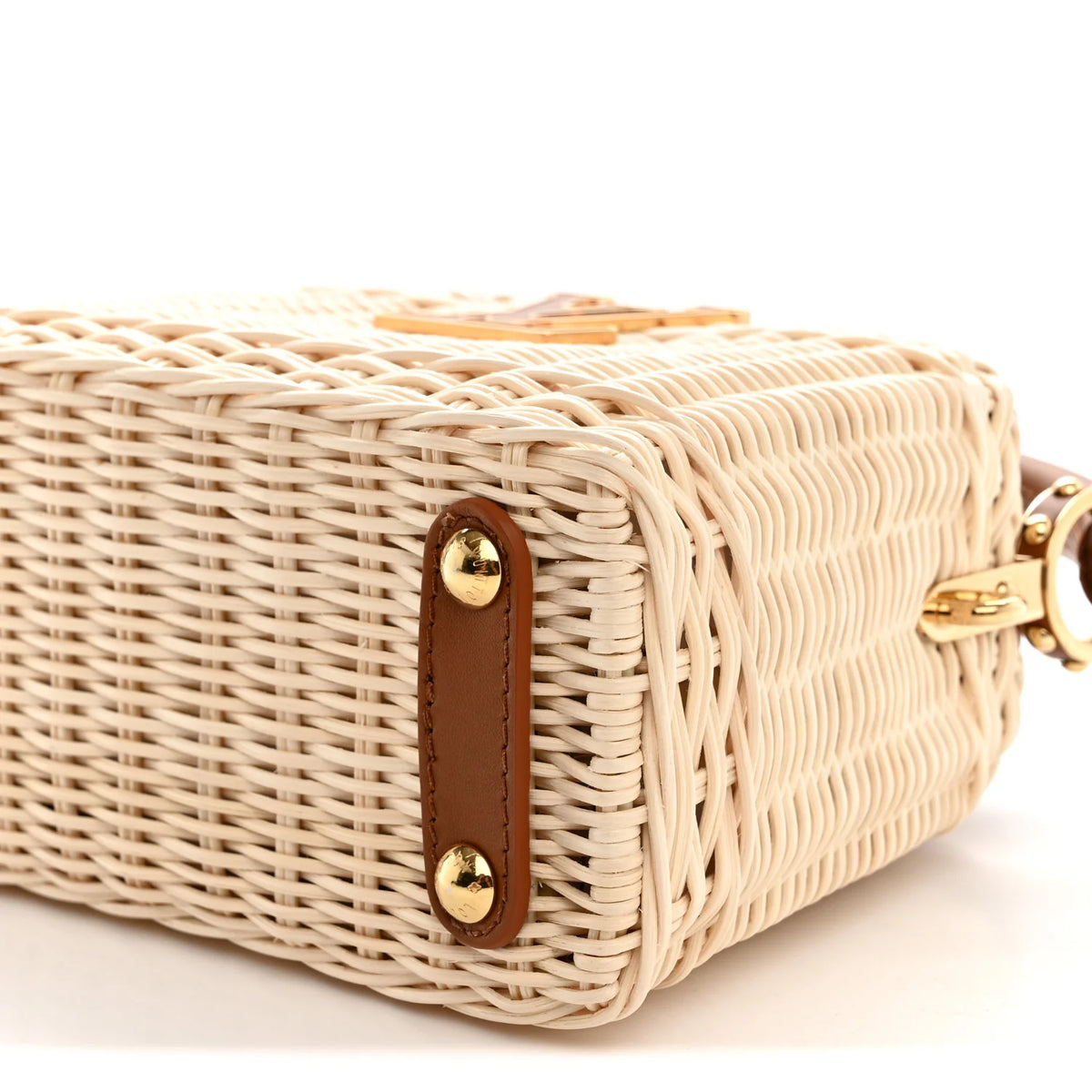 LOUIS VUITTON Rattan Calfskin Capucines Mini Brown