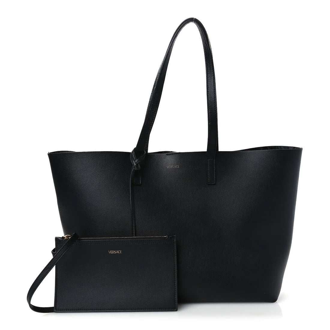 Versace Calfskin Virtus Tote Black