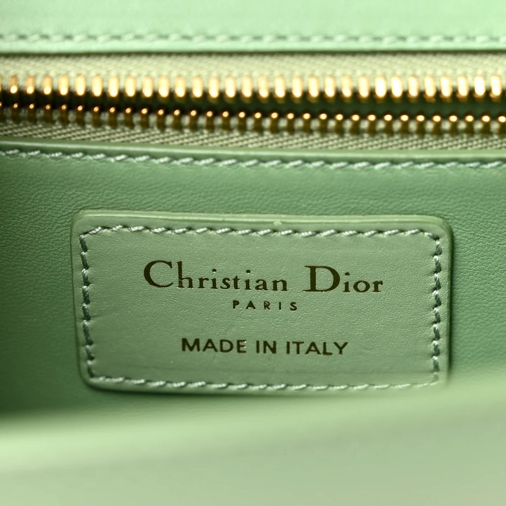 Christian Dior Smooth Calfskin 30 Montaigne Flap Bag Mint Green