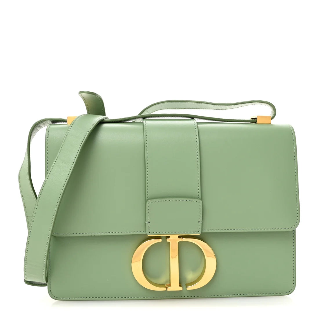 Christian Dior Smooth Calfskin 30 Montaigne Flap Bag Mint Green
