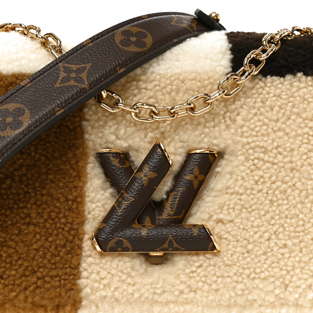 Louis Vuitton Shearling Colorblock Monogram Twist Shoulder Bag